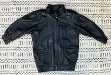 Vintage Di Capra 100% Leather Jacket Black Made in Canada P/S READ CONDITION