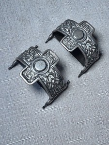 Pair Scottish Silver Celtic Cross Napkin Rings AW Jeffrey Edinburgh 1944 - .925