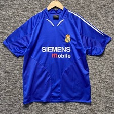 Vintage Real Madrid Siemens Mobile Jersey Men Large L Blue Soccer Shirt Fan Gear