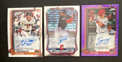 Topps 2024 Chrome & Bowman Chrome Rookie Auto 3-Card Lot Koss Rodriguez Yang