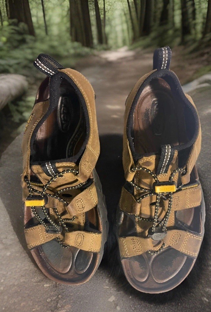 KEEN Sarasota scarpe con cinturino donna marrone pelle slingback sandalo da trekking 8