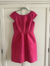 Alfred Sung Fuschia Pink Taffeta Cocktail Sheath Dress Size 12