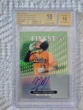 2013 Topps Finest - Autograph Rookie Refractor Manny Machado #RA-MM Green...