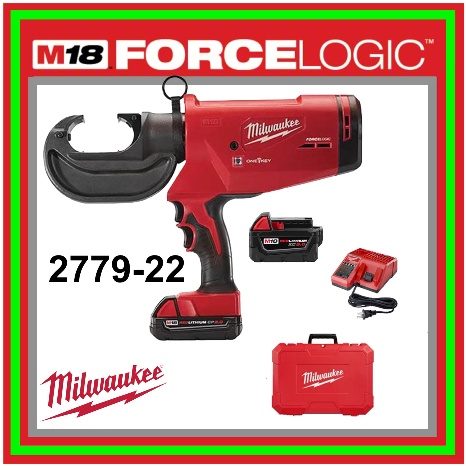 NEW • Milwaukee 2779-22 FORCE LOGIC M18 750 MCM Crimper Kit • Dies Not Included