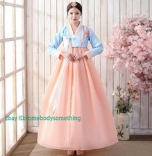 Women Folk Multicolor Hanbok Set Female Traditional Clothing Korean Dress