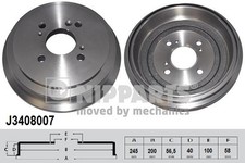 2x NIPPARTS Bremstrommel J3408007 für SUZUKI LIANA ER BALENO EG IGNIS 2 MH 1 FH