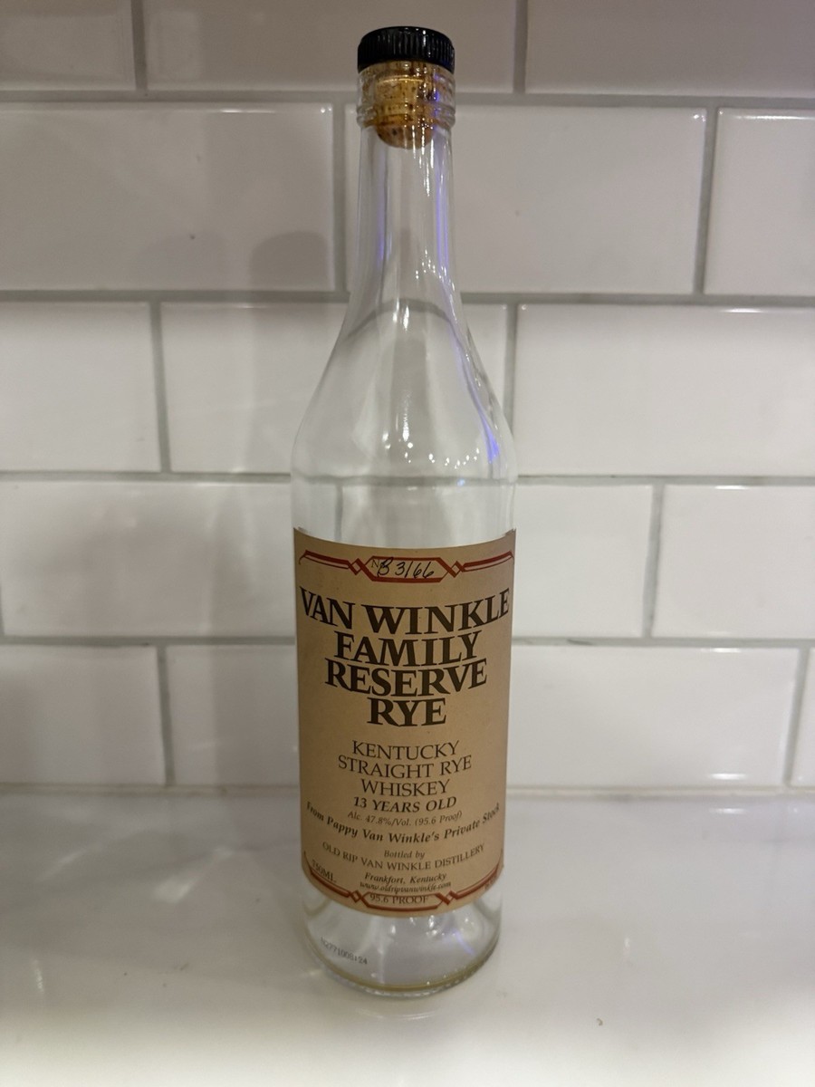 Van Winkle Family Reserve Rye 13 Year- EMPTY Bottle -Pappy
