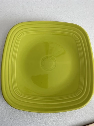 Set Of 4 Fiesta Lime Green /Chartreuse  Square Dinner Plates