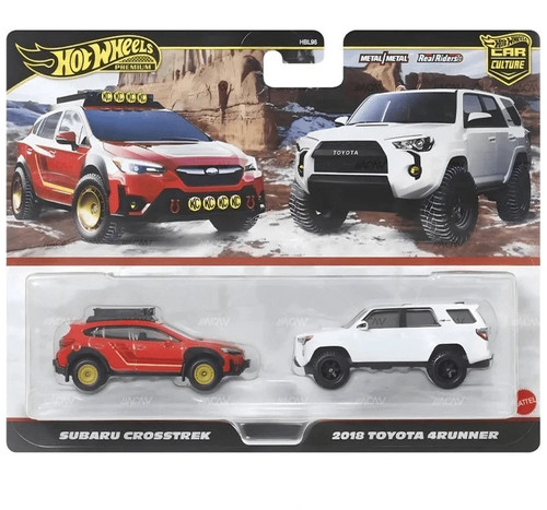 Hot Wheels Premium 1:64 2 Pack Subaru Crosstrek 18 Toyota 4Runner