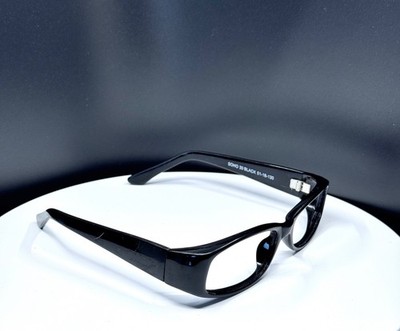 VTG SOHO 30 BLACK Womens Futuristic Oval Full Rim Eyeglasses FRAMES ONLY