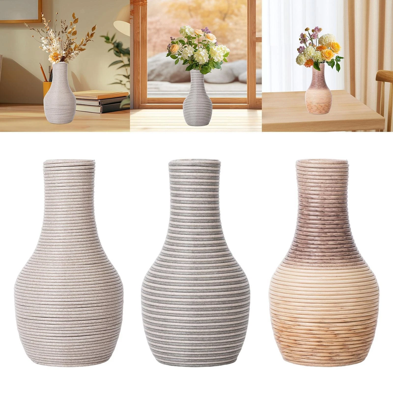 Hand Woven Vase Decorative Vase Rustic Ornament Table Centerpiece Flower Vase
