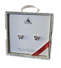 2025 Disney Parks Mickey Mouse Ear Fine Silver Plated Cubic Zirconia Earrings