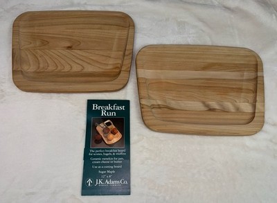 Set of 2 JK ADAMS Breakfast Run Cutting  Boards Sugar Maple 12  x 8 