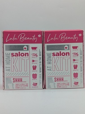 2 Pack Lulu Beauty At Home Salon DIY Kit-Gloves/Brush/Clips/Cape/Bowl/Wipes