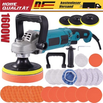 Profi Auto Poliermaschine Polierer Poliergerät Schleifmaschine 1600W Politur Set