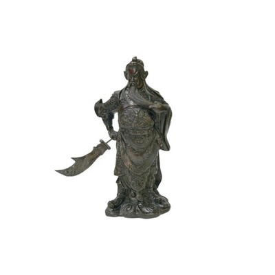 Vintage Bronze Color Metal Guan Yu Zheng Fei General Quan Statue ws4744