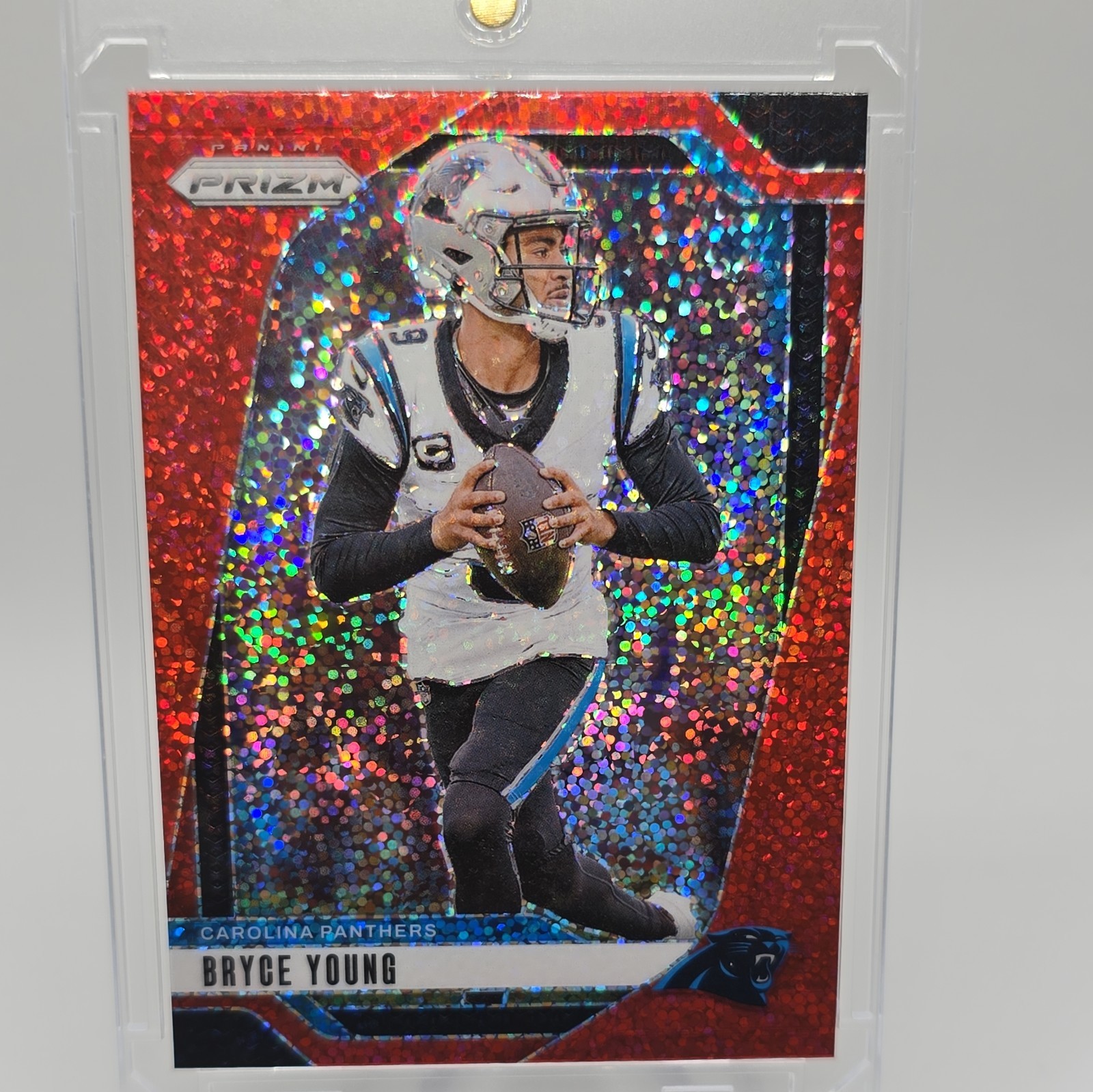 2024 Panini Prizm - Bryce Young #37 Red Sparkle Prizm Carolina Panthers