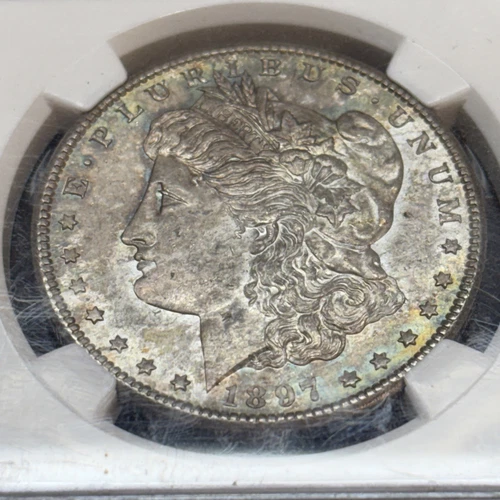 1897-S MORGAN DOLLAR - MS-62 - NGC Beautifully Toned