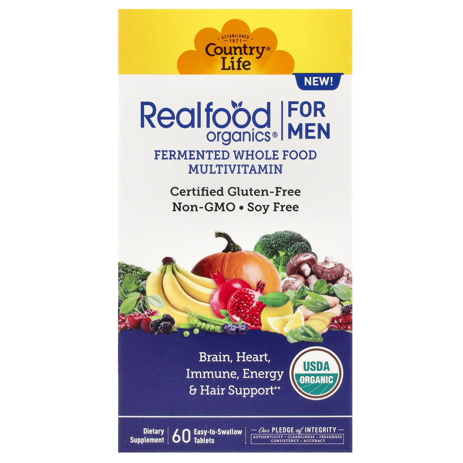 Realfood Organics мультивитамины для мужчин 60 таблеток которые легко проглатываются 8090₽