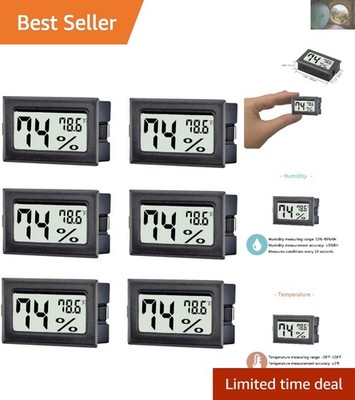 Compact Indoor Digital Thermometer & Hygrometer - 6 Pack for Optimal Conditions