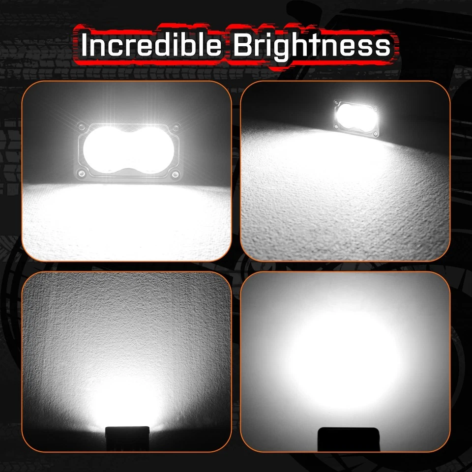 2X For Trailer Tow Hitch Mounts 3" LED Cube Lights Pods Truck Revers DRL Running - Image 3 of 4