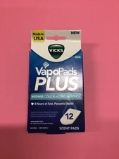 Vicks VapoPads Plus Intense Cold Blasting Menthol 12 Refill Pads - fast ship!