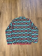 Patagonia Synchilla Snap-T Fleece Pullover Aztec Geometric Pattern Teal Size M