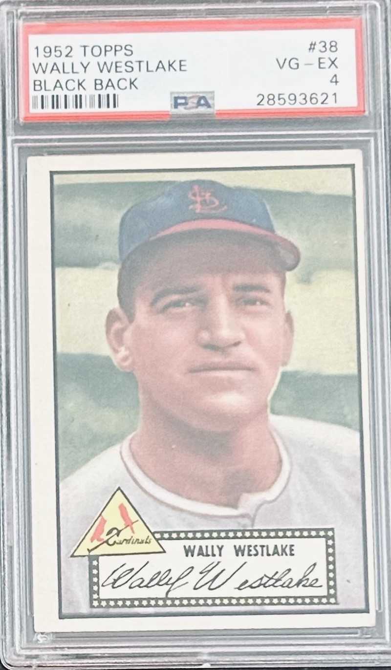 1952 Topps #38 Wally Westlake PSA 4 Black Back-VG-EX-St. Louis Cardinals