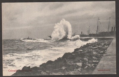 (BL) Ceylon Colombo breakwater unused Postcard