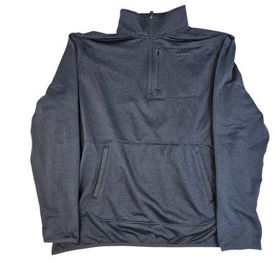 Merrell Mens XXL Gray Grid Fleece Quarter Zip Pullover Jacket Hiking Outdoor Top