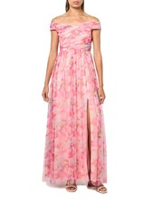 Adrianna Papell Womens Floral-Print Off-The- Pink Multi, 10