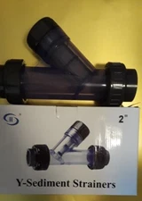 2'' Y-Strainer, Clear UPVC Sediment Y-Strainer, Female Socketed ends (NEW)