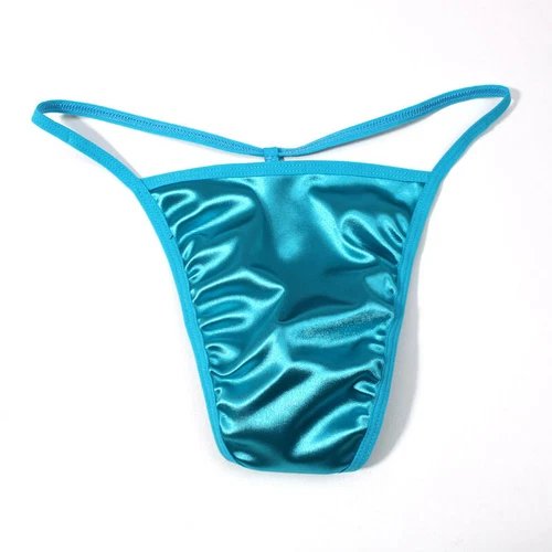Mutandine uomo sexy perizoma T-back marsupio perizoma intimo raso di seta slip bikini - Foto 15 di 17