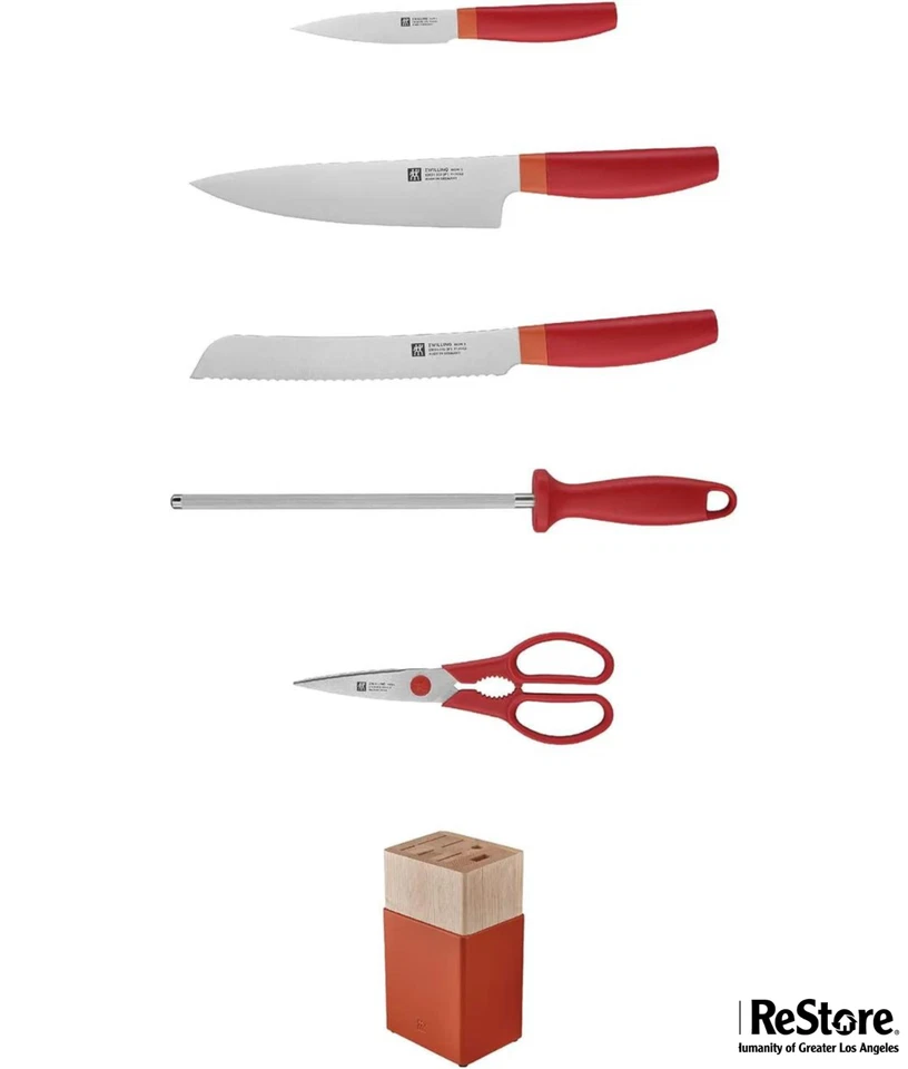 Juego de bloques de cuchillos ZWILLING Now S, 6 piezas, naranja Granada Foto 2 de 4