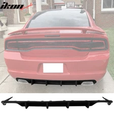 Fits 11-14 Dodge Charger Ikon Aero 4 Fin Rear Bumper Lip Valance Diffuser