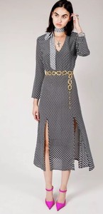 straight midi dress with sleeves