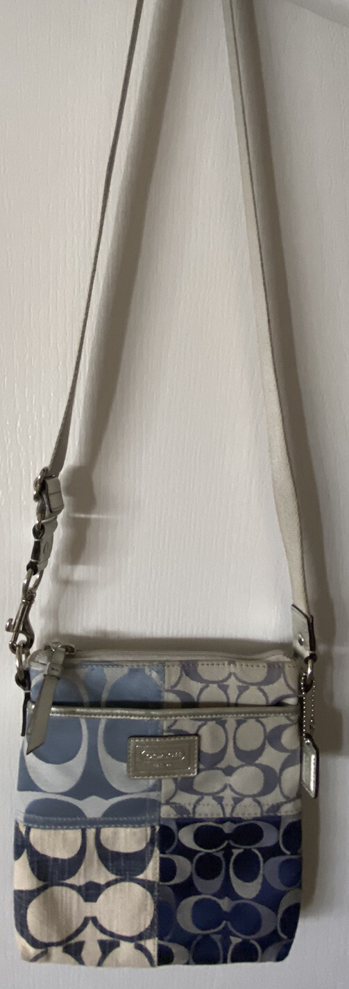 Coach Poppy Signature Denim Patchwork Leather Crossbo… Gem