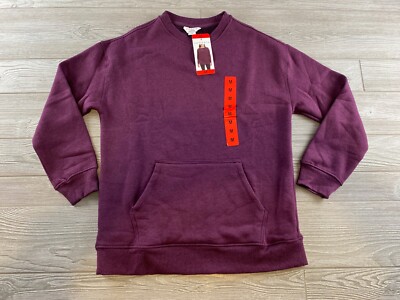 DANSKIN Women's Italian Plum Heather Sweatshirt Size Medium Sweater New