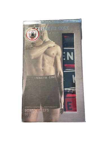 KENNETH COLE Boxer Briefs Men's LG 5 Pack Cotton Stretch Black Gray Red REACTION - Picture 2 of 5