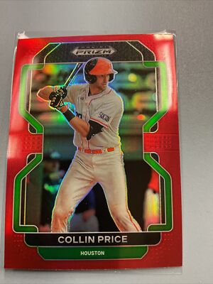 2022 Panini Prizm Draft Pick Houston Astros Prospect Collin Price Red Prizm Card