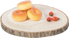 Vintiquewise Barky Natural Wood Slabs Rustic Ornament Slice Tray Table Charger
