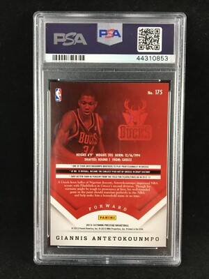 PSA 10 GIANNIS ANTETOKOUNMPO 2013-14 Panini Prestige Rookie #175