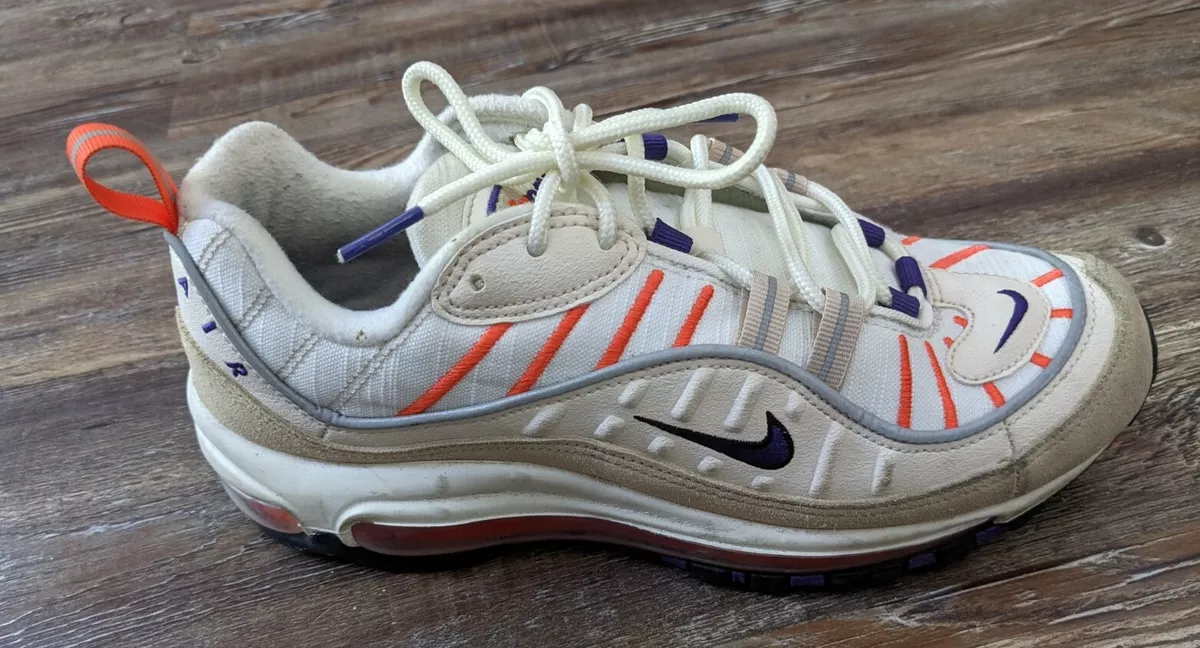Nike Air Max 98 Sail Purple Youth girls boys unisex tennis shoes