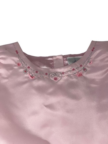 Hong Kong Disneyland Girls Dress Size Large Pink Embroidered Shimmer - Picture 3 of 6