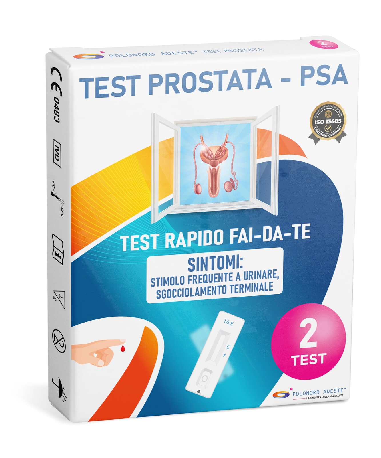 TEST PROSTATA Adeste - Rapido fai da te per la rilevazione dell'antigene (d5m)