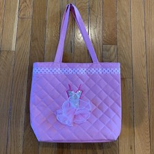 Dance Bag Girls Pink Quilted Sequin Leotard Tutu Tote Zip Top Shoulder Bag