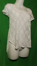 NEW HANKY PANKY 48T551 SIGNATURE WHITE MADE IN USA CAP SLEEVE LACE TOP L