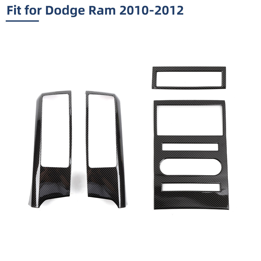 Carbon Fiber Center Console Navigation Panel Trim Kit For Dodge Ram 1500 2010-12