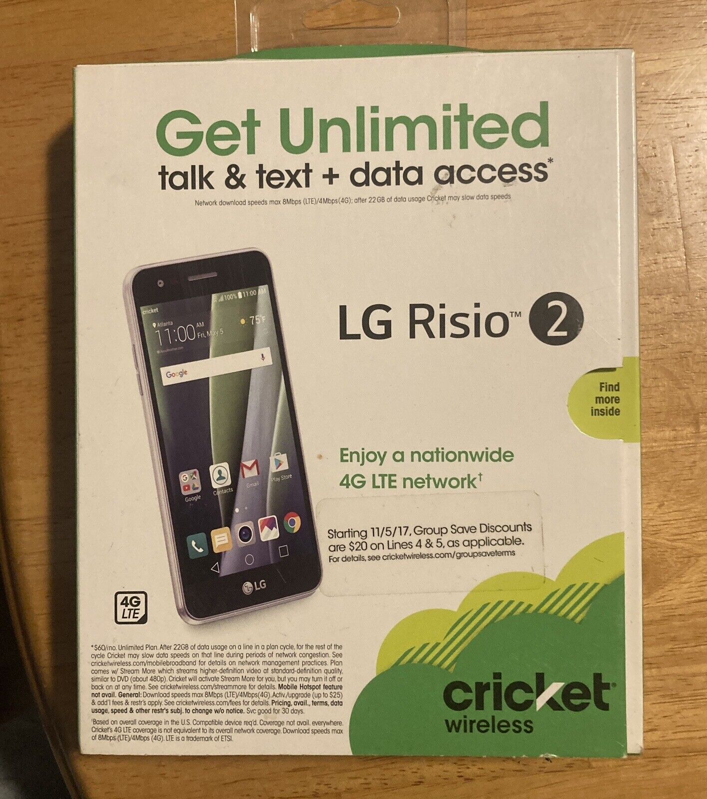 Cricket LG Wireless Risio 2 16GB Prepaid Smartphones.  New In box!