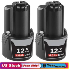 2X 10.8V/12V 4Ah Lithium Battery For Bosch BAT411 BAT412 BAT414 GSR GDR GSB GWI